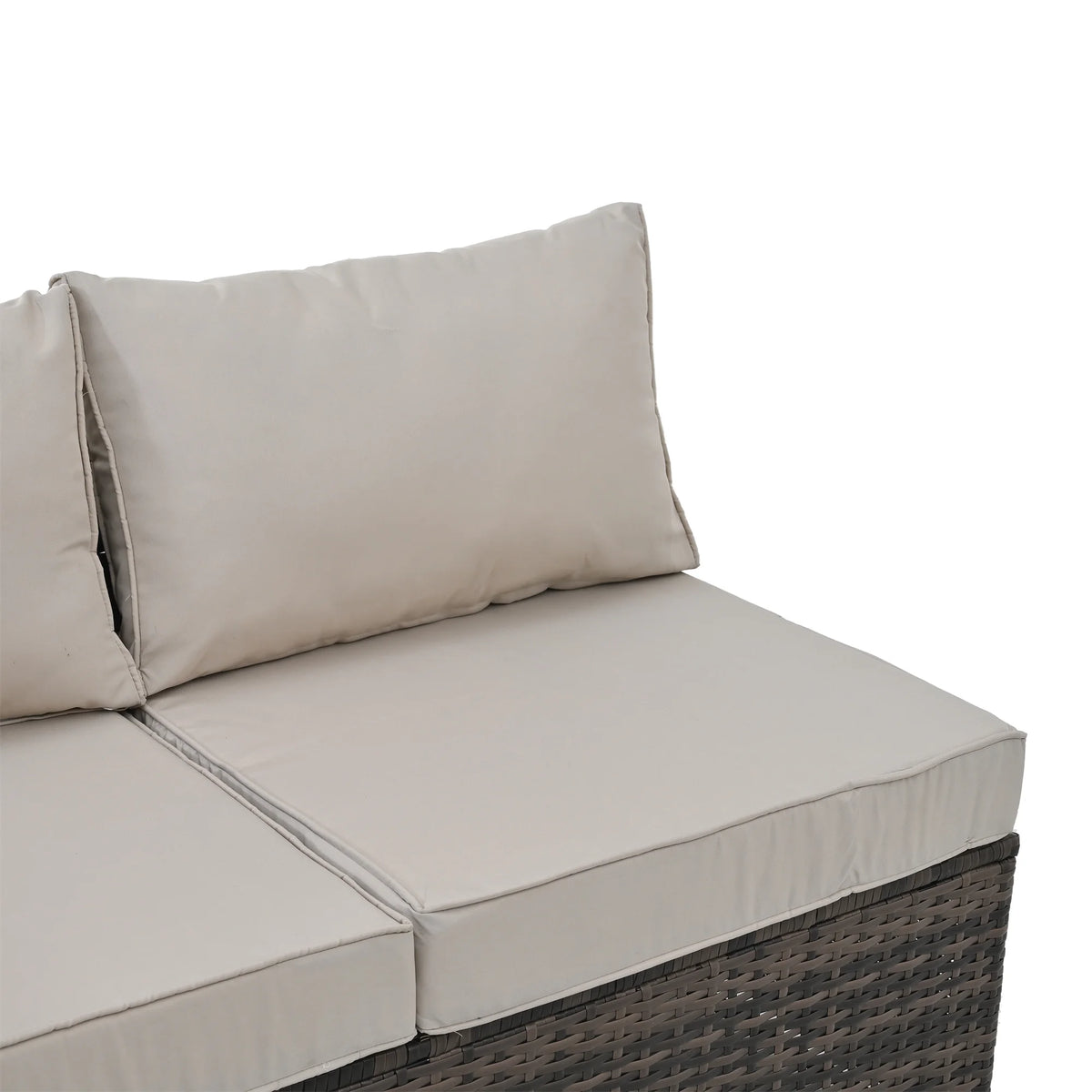 4 Piece All Weather Wicker Rattan Patio Sofa Set with Cushion and Glass Table L467078