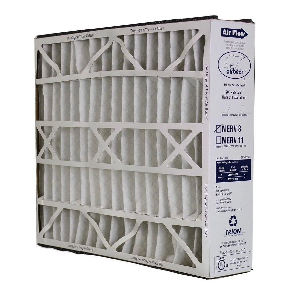 20x 5x 5 Inch MERV 8 Air Purifier Filter (3 Pack) P4858