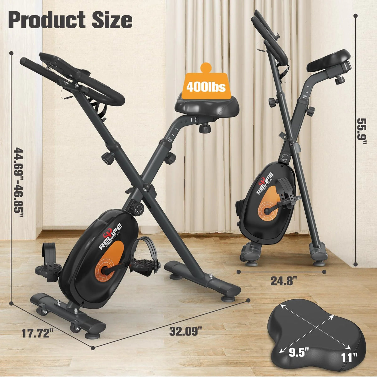 Upright Foldable Stationary Bike I62746