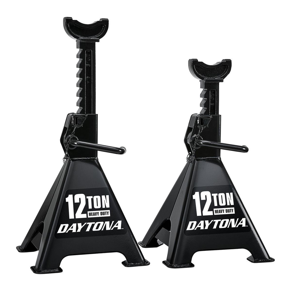 12 Ton Heavy Duty Ratcheting Jack Stands, Black Y224405