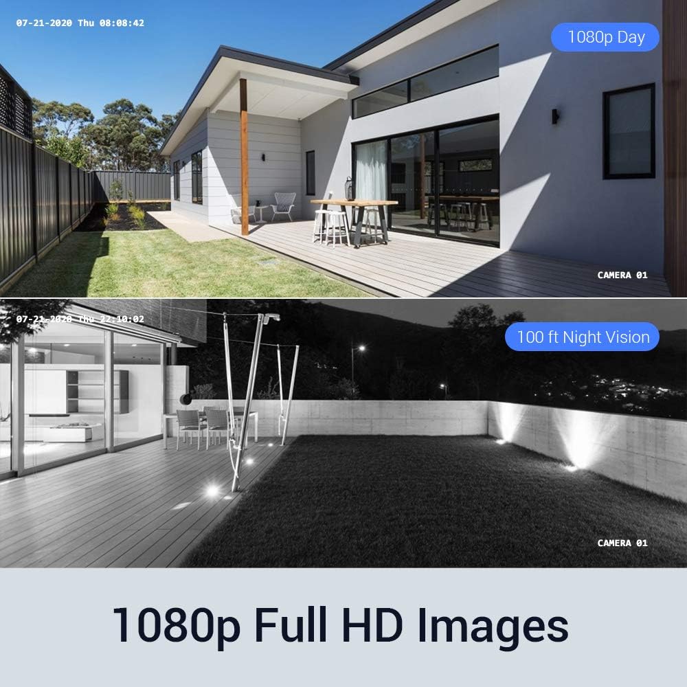 8CH Wireless Security Camera System with 1TB HDD and 4 1080P Outdoor Cameras S673301