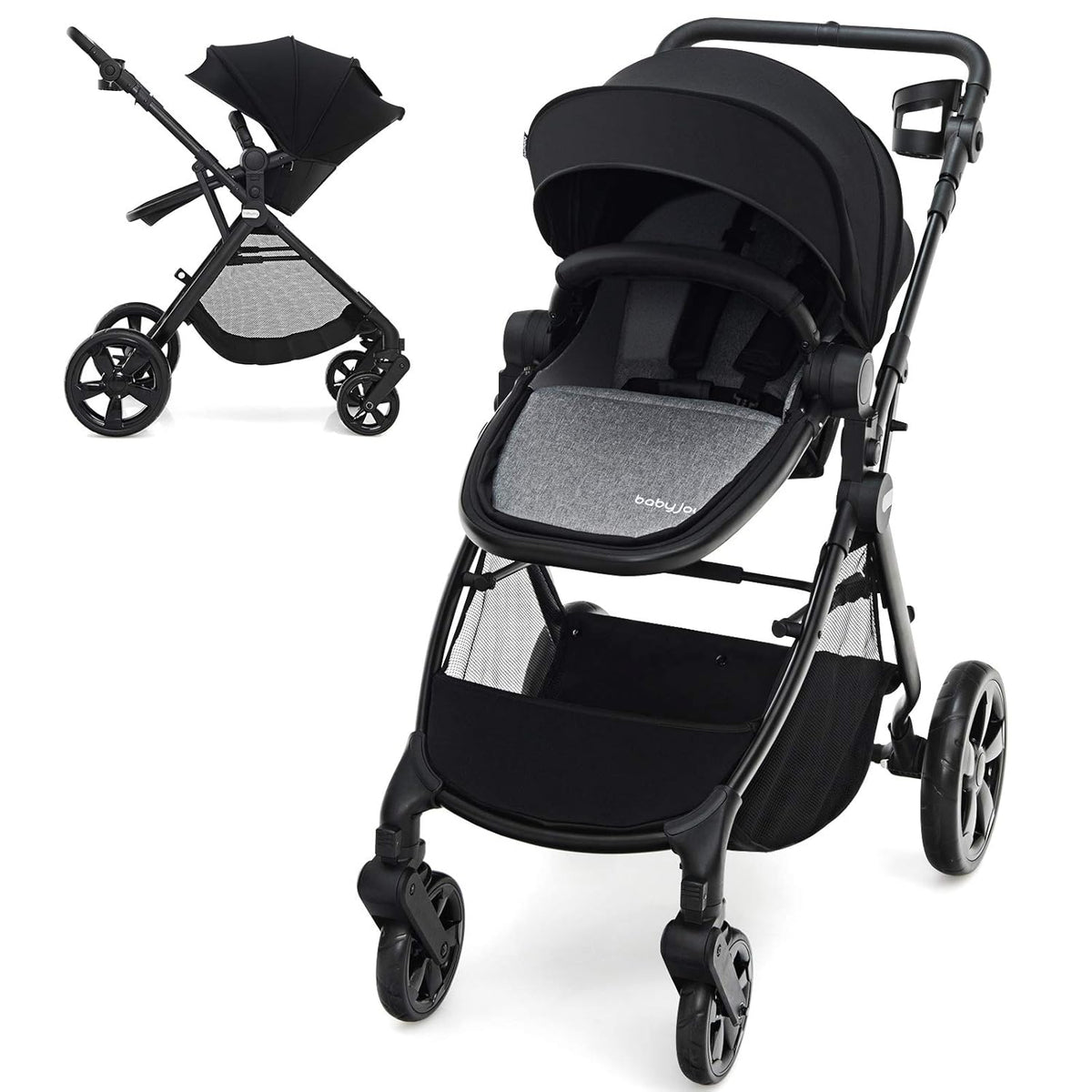 2 in 1 Aluminum Baby Stroller with Reversible Seat Q277