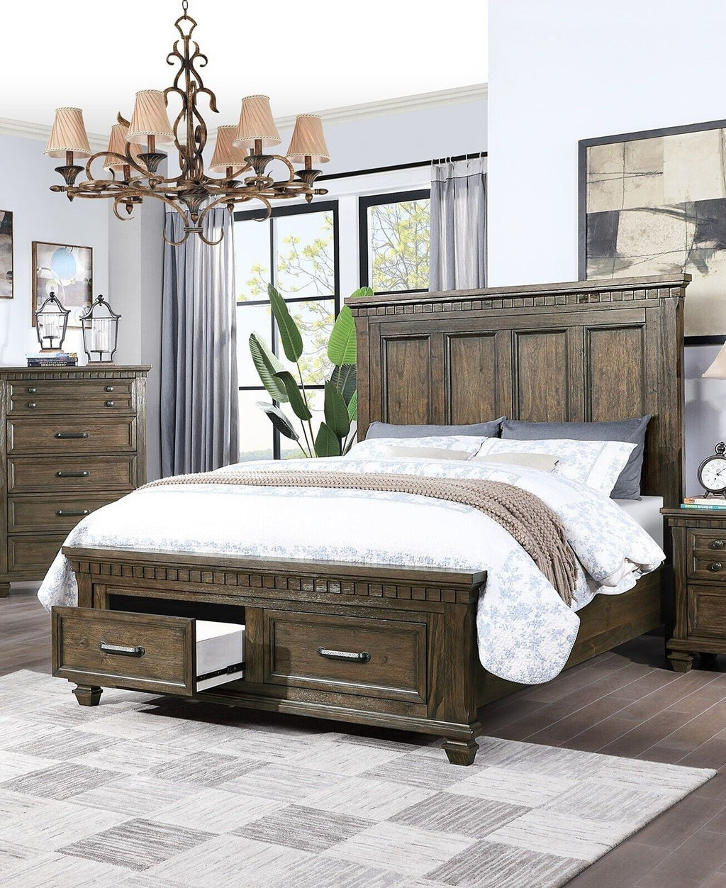 Queen Size Bed with Storage Drawers V80064