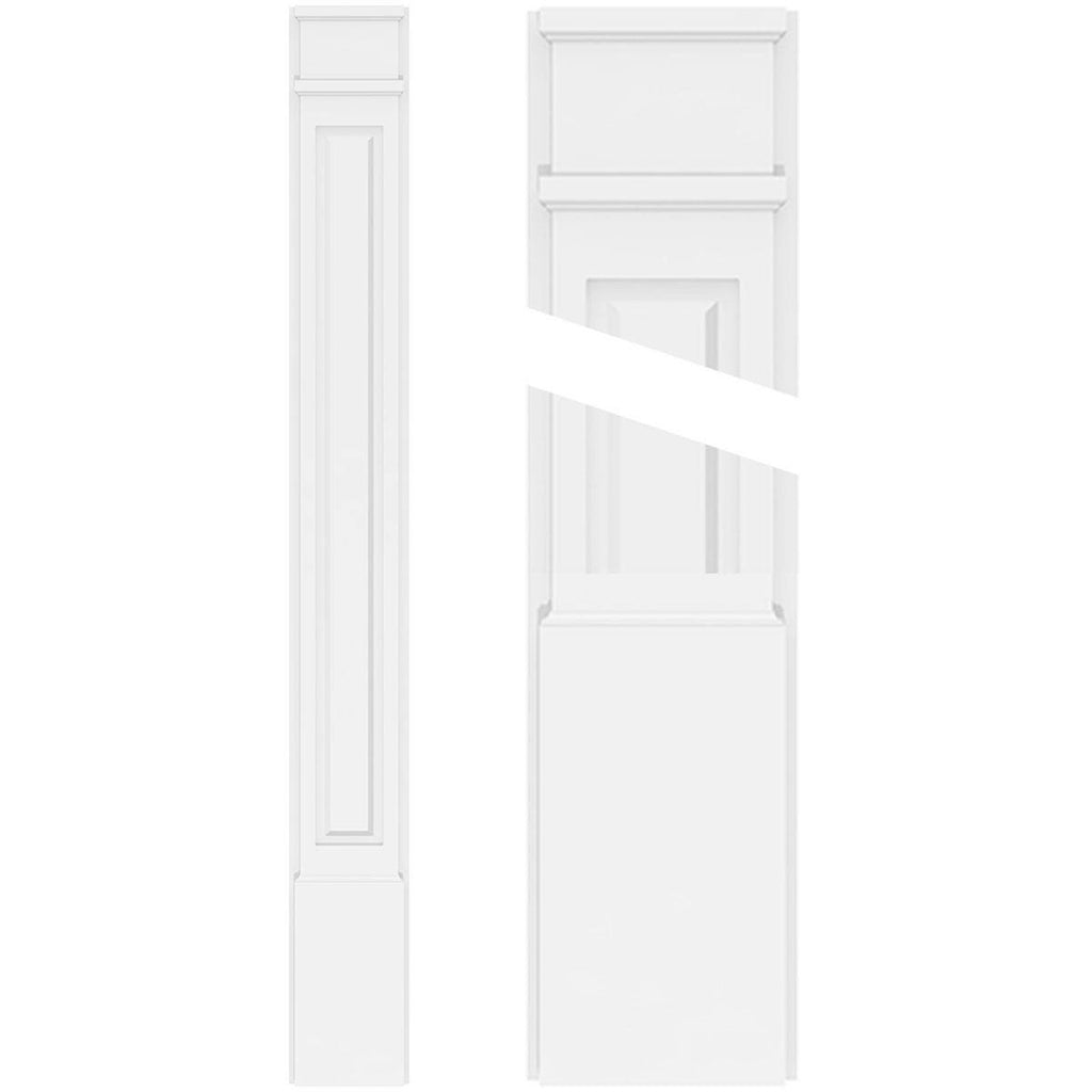 PVC Raised Panel Pilaster with Decorative Capital & Base (Pair) X95086