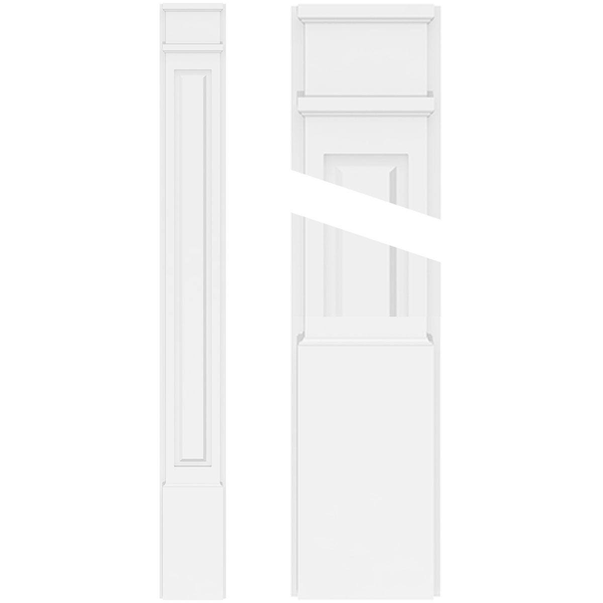 PVC Raised Panel Pilaster with Decorative Capital & Base (Pair) X95086
