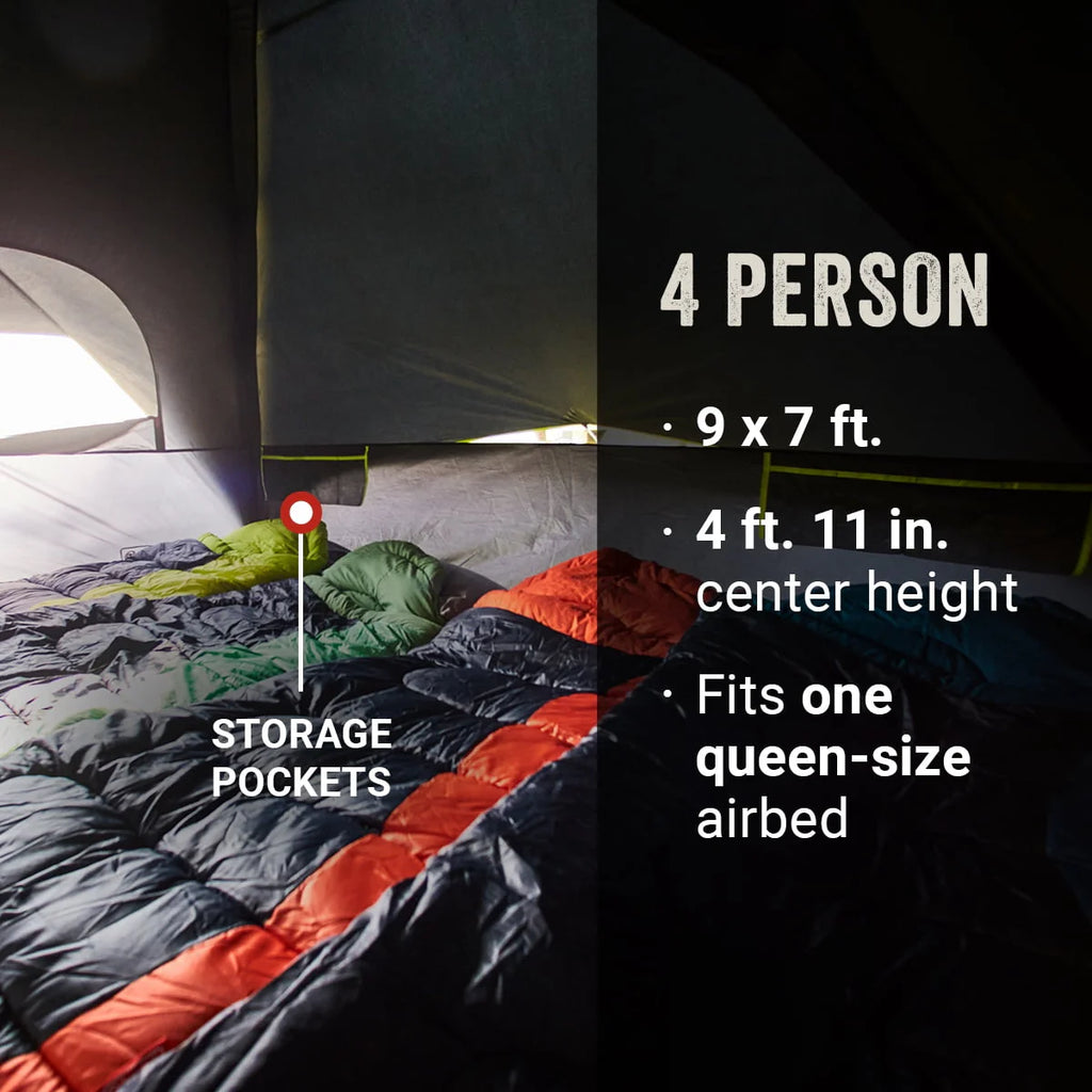 4-Person Dark Room Dome Camping Tent with Screen Room M745