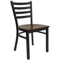 Ladder Back Metal Dining Chair in Mahogany E8668