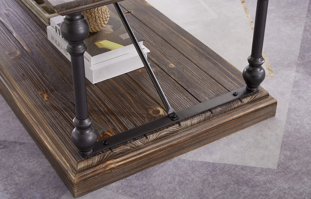 Dark Brown Coffee Table with Storage Shelf K869158