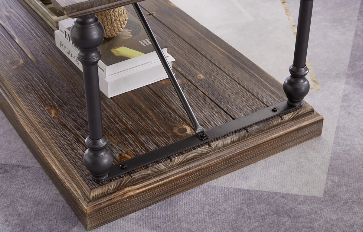 Dark Brown Coffee Table with Storage Shelf K869158