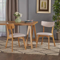Set of 2 Light Beige Natural Oak Dining Chairs B471