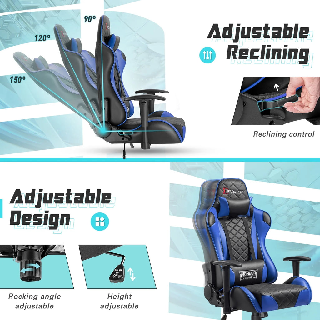 Red Ergonomic Gaming Chair with Headrest and Lumbar Support W375076