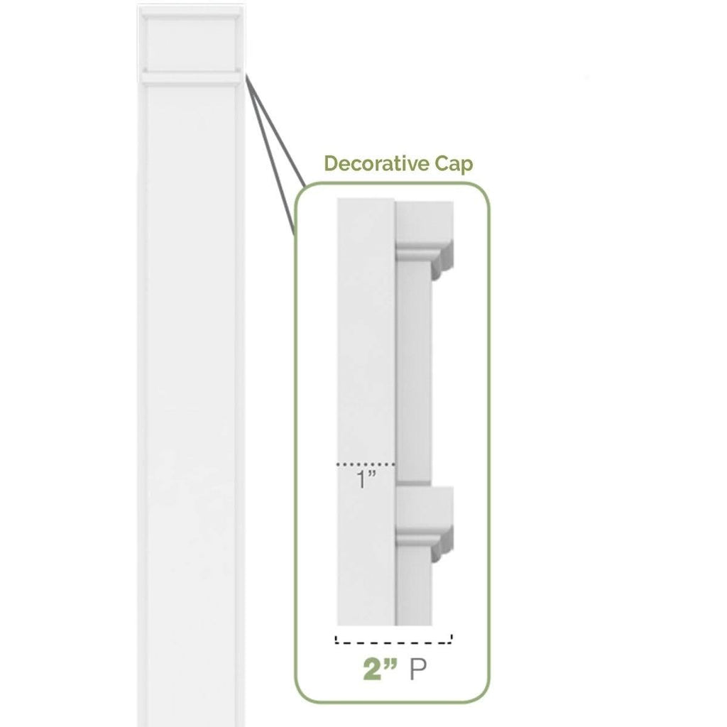 PVC Raised Panel Pilaster with Decorative Capital & Base (Pair) X95086