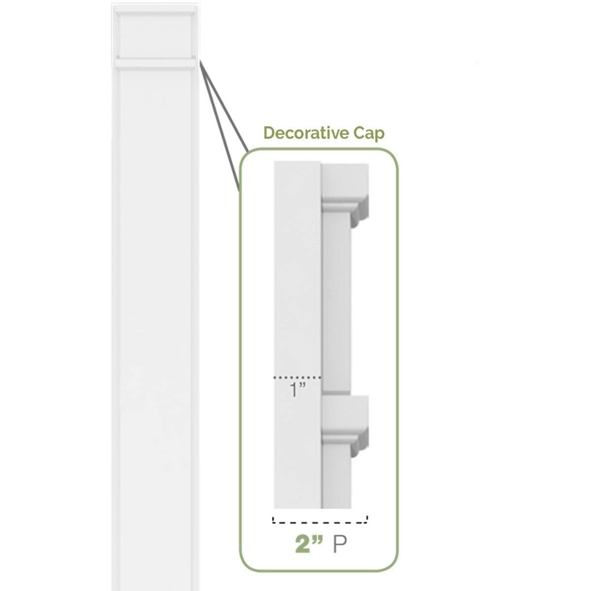 PVC Raised Panel Pilaster with Decorative Capital & Base (Pair) X95086