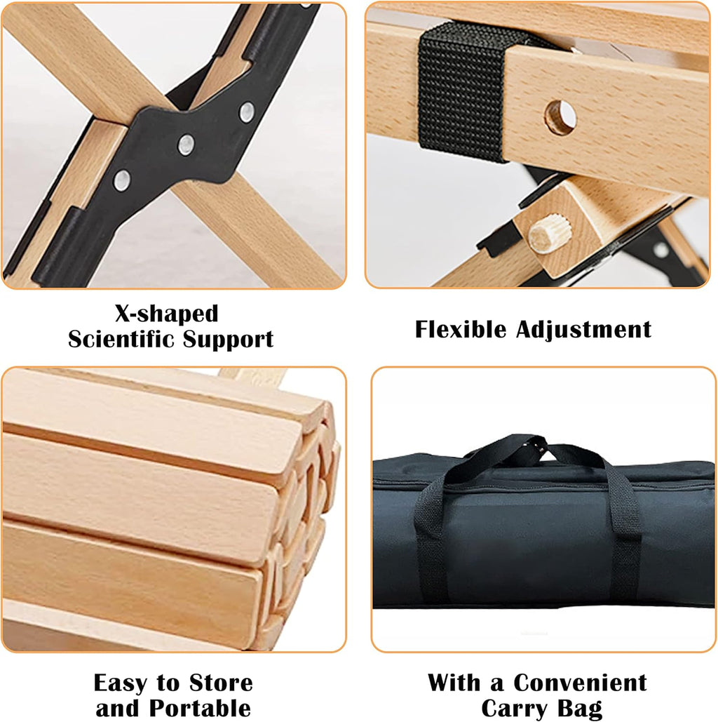 4ft Portable Folding Wood Picnic Table with Carry Bag V839577