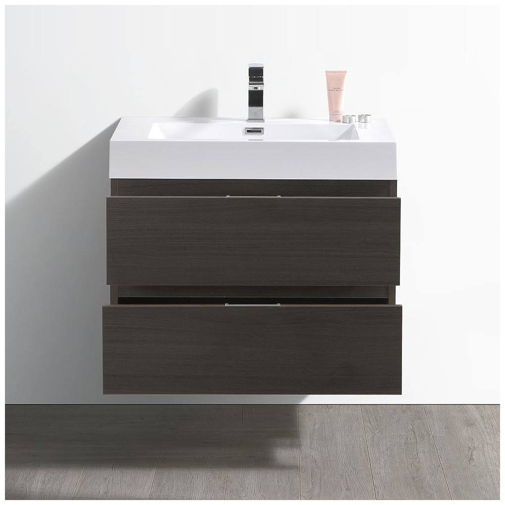 30x22 Gray Oak Wall Hung Bathroom Cabinet J972188