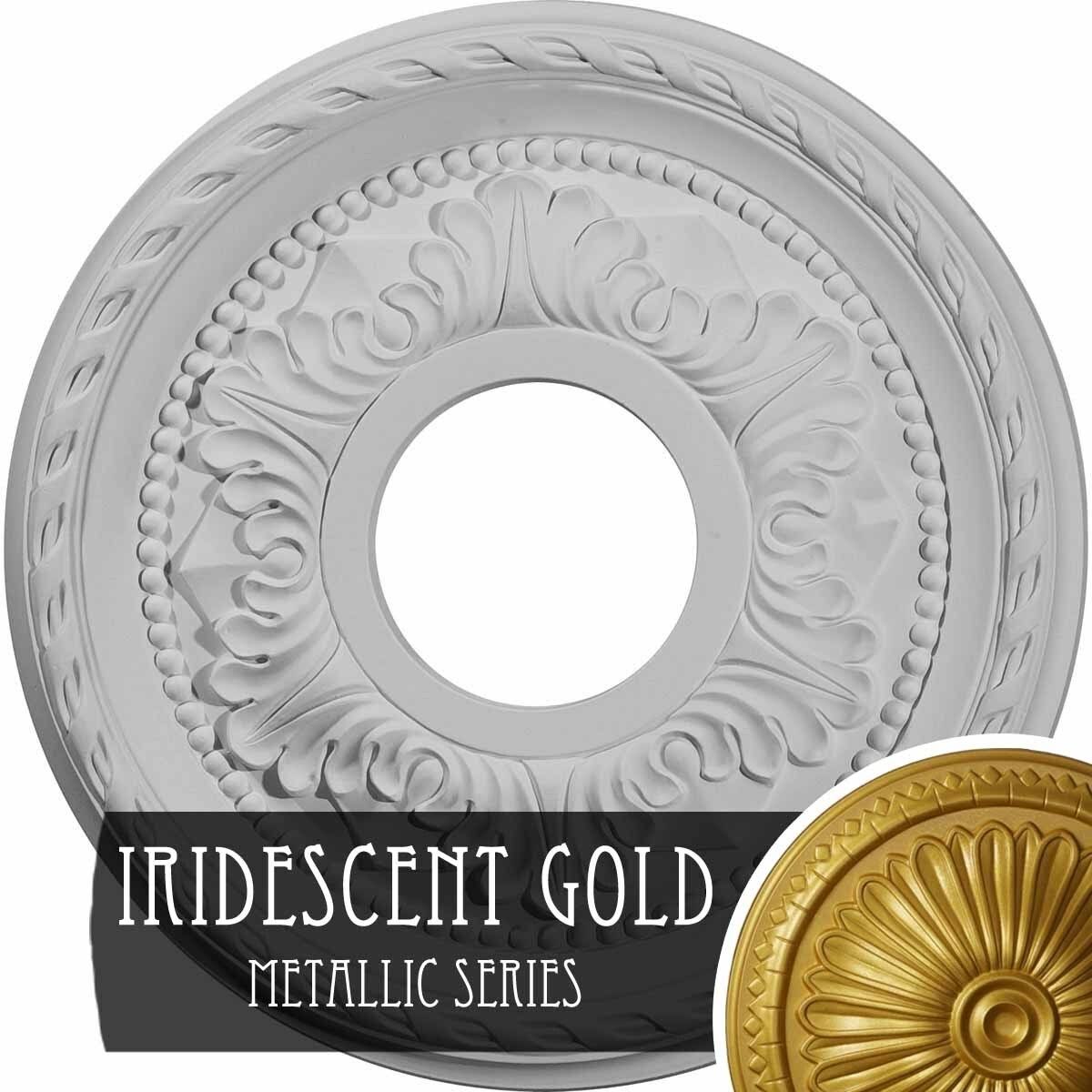 Palmetto Ceiling Medallion Hand-Painted Iridescent Gold D787