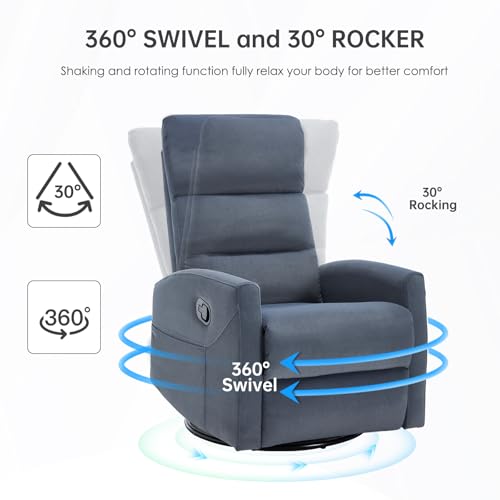 Beige Vibration Massage Swivel Rocker Recliner Chair R863630