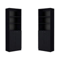 Black 2 Door Engineered Wood Bookcase Set of 2 M566520