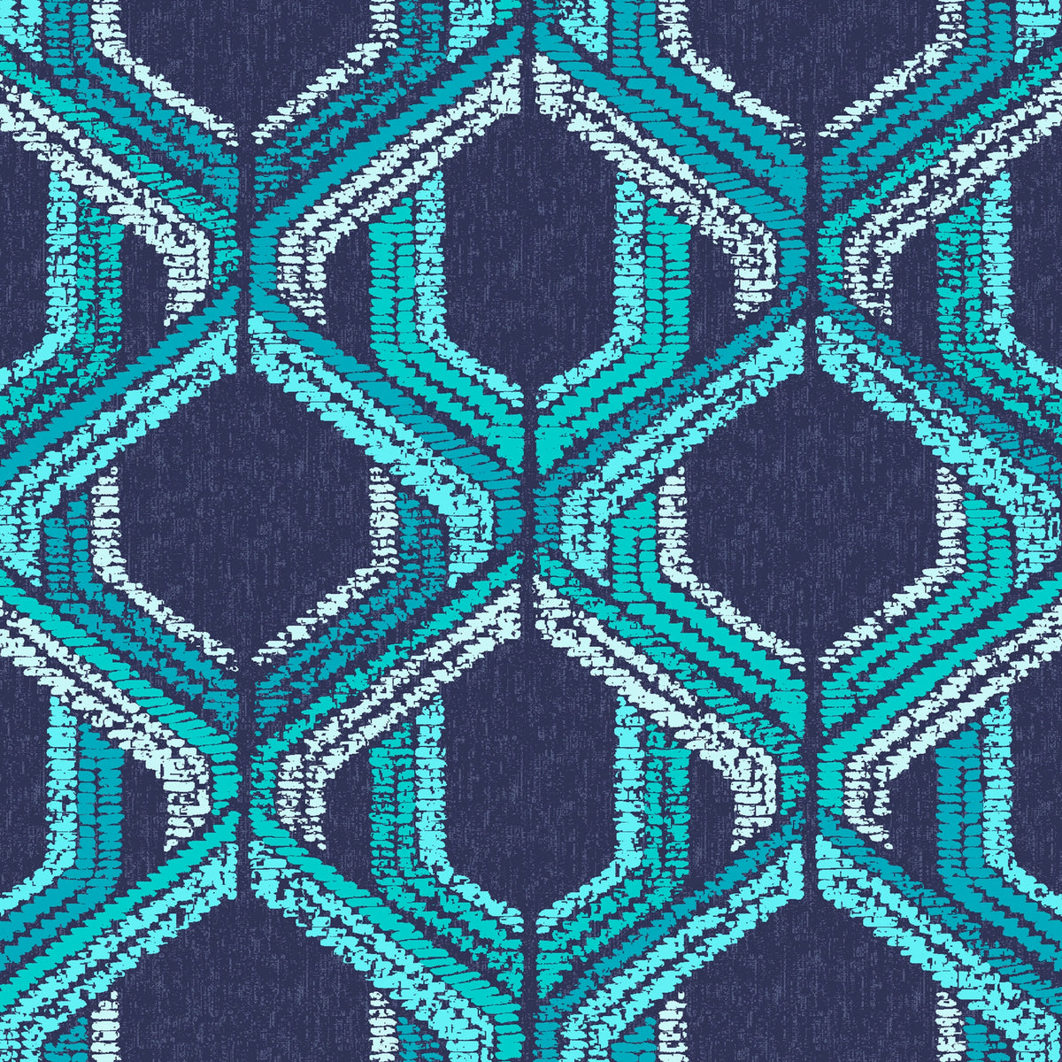 Navy Blue Geo Rectangle Outdoor Chair Cushion C47335
