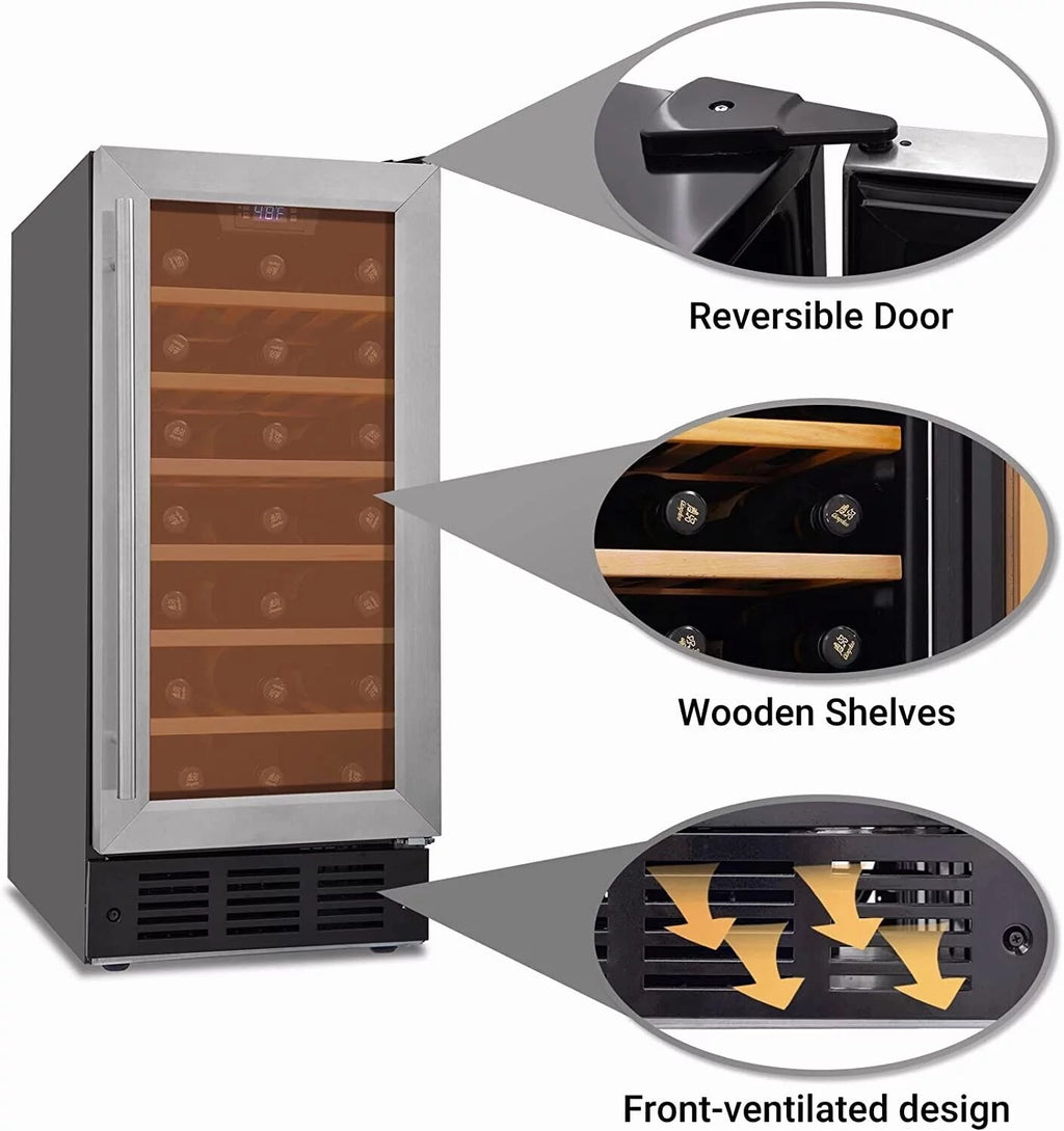 31 Bottle Wine Fridge with Digital Temperature Control Z75129