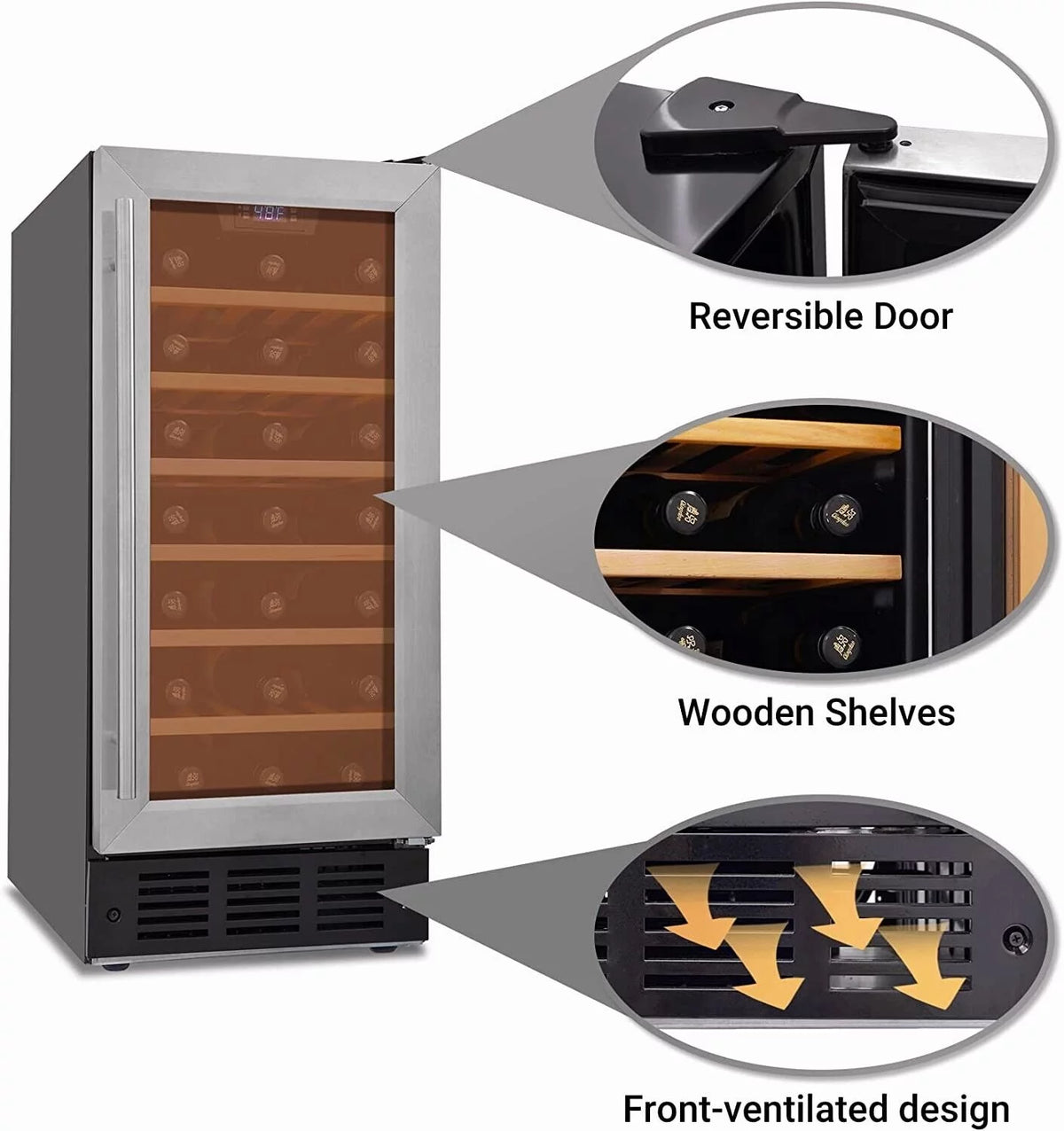 31 Bottle Wine Fridge with Digital Temperature Control Z75129
