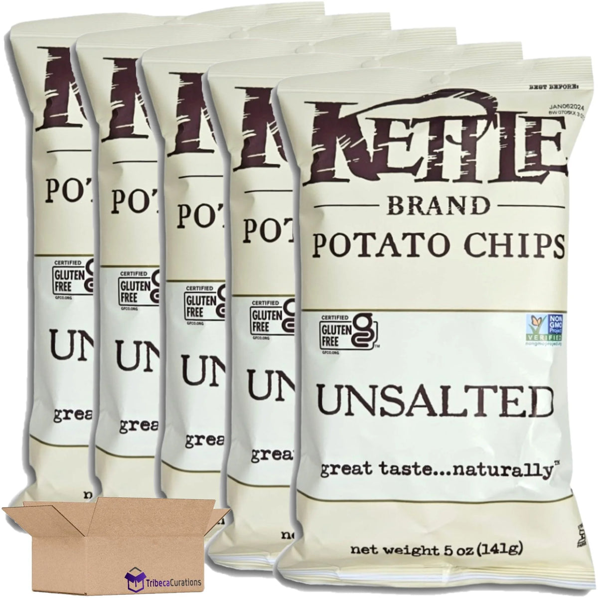 Unsalted Potato Chips Value Pack 5 Ounce Bag Pack of 5 Z8278