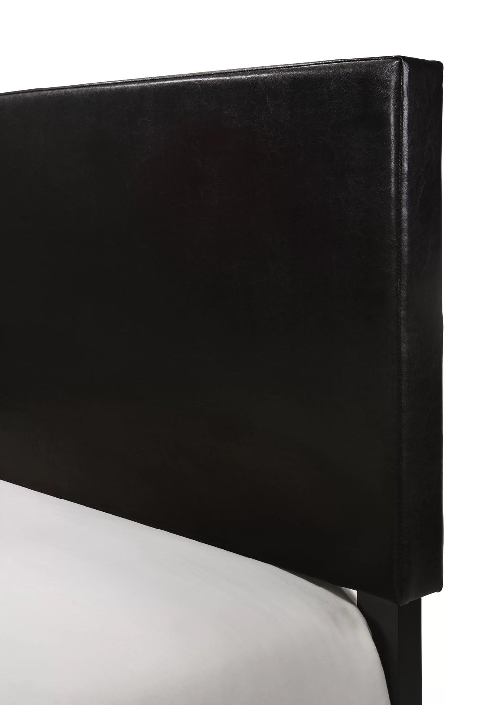 Black Faux Leather Full Bed T2145