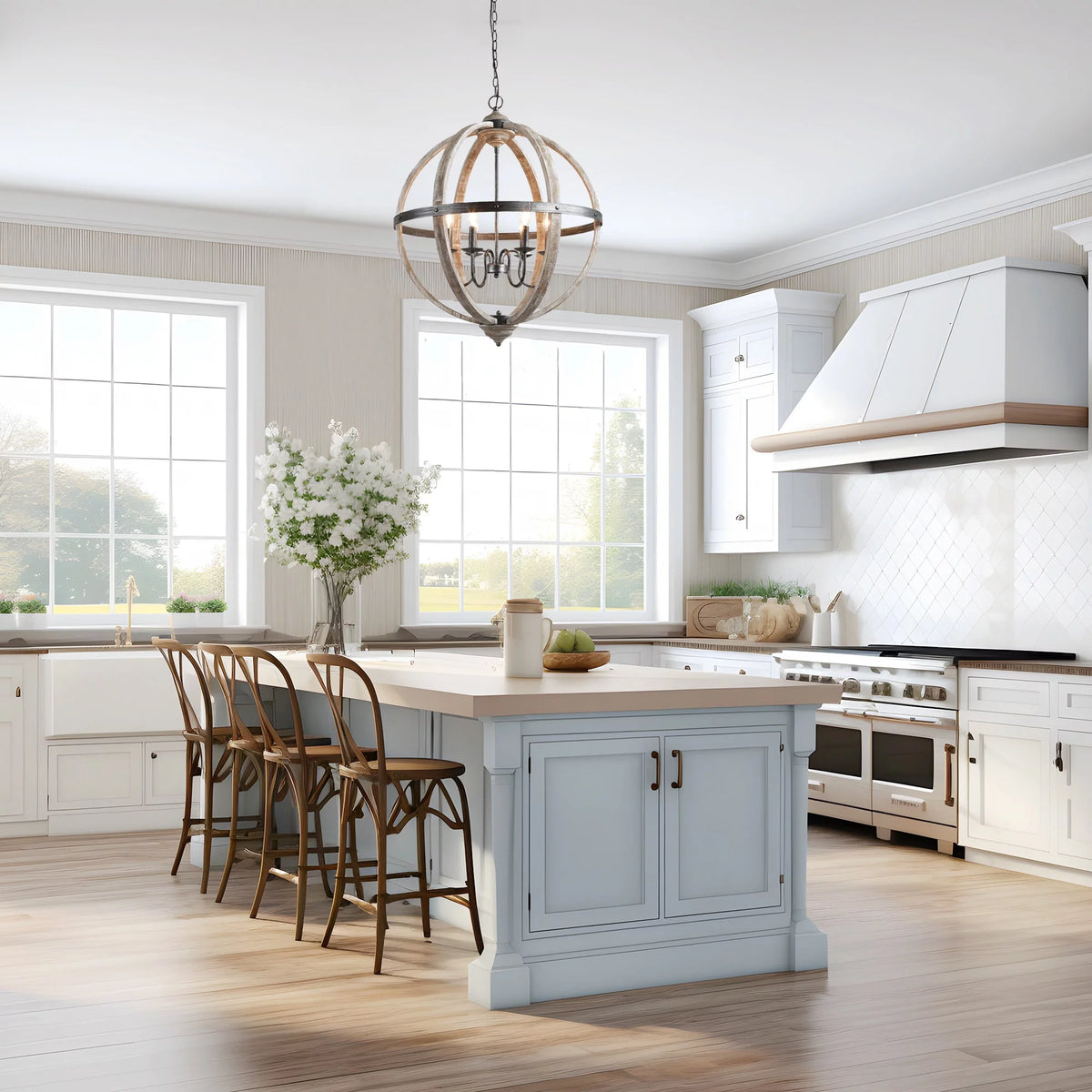 6-Light Wood Chandelier Q87329