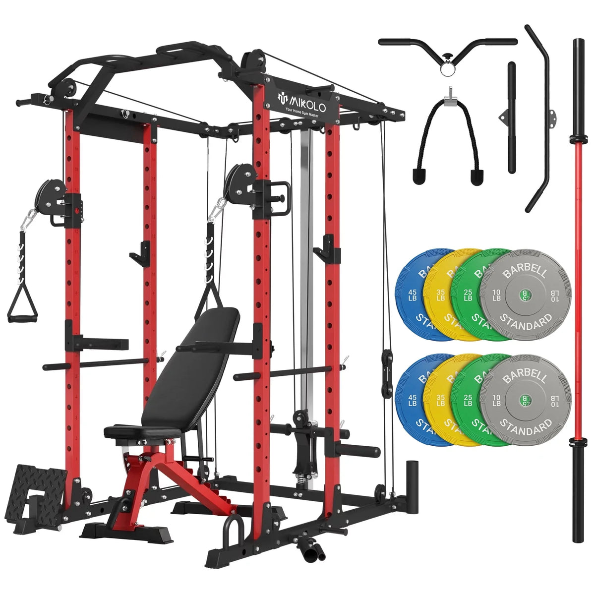 1500 lbs Power Rack Cage with Cable Crossover Machine B530949