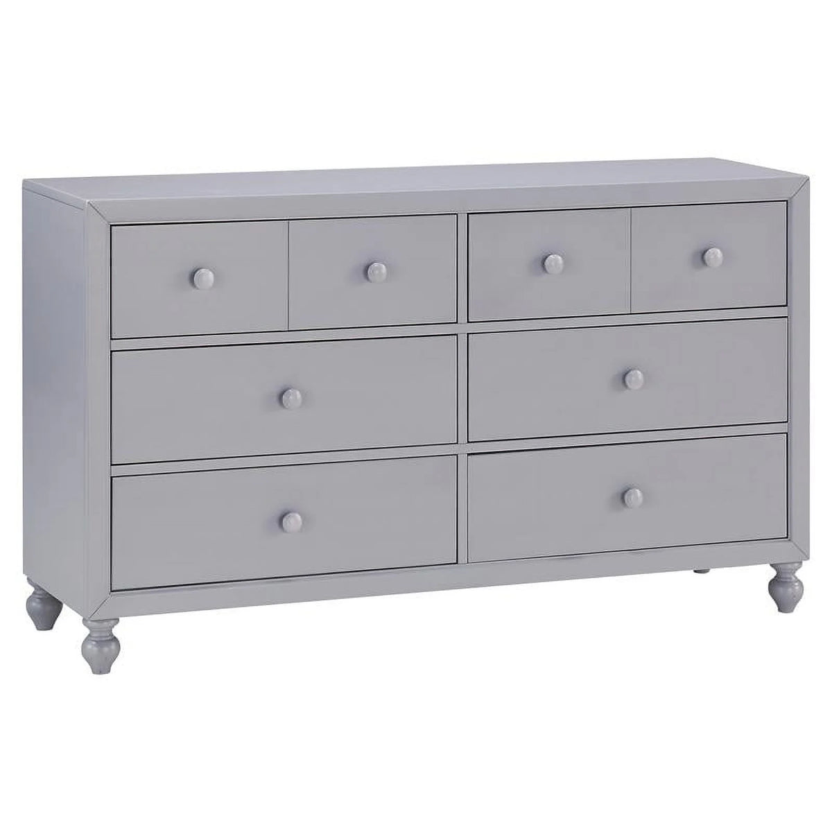 Gray 6 Dovetail Drawers Modern Wood Dresser E933499