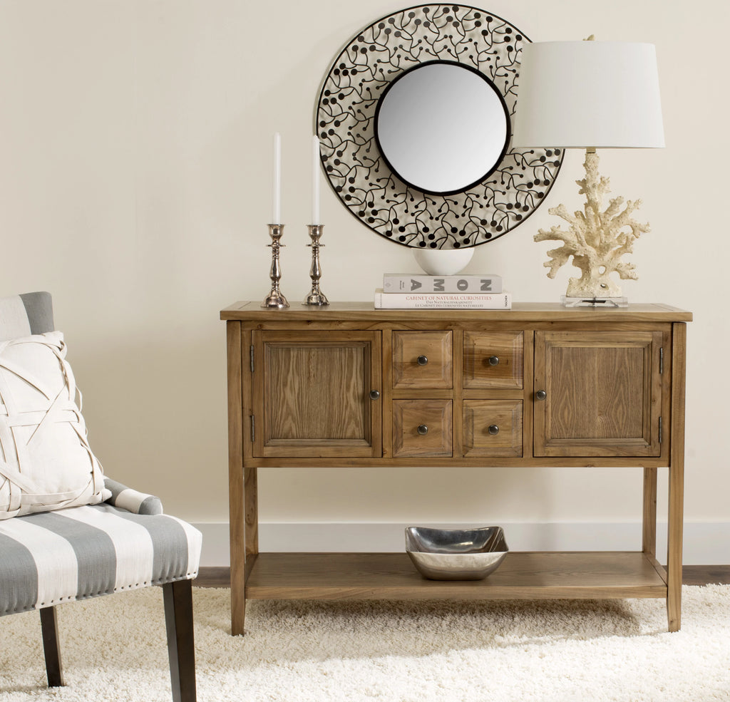 Oak Storage Sideboard with 2 Cabinets & 4 Drawers L9875