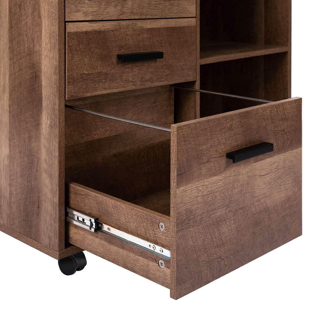 White 5 Drawer Storage Cabinet with Shelf C975327