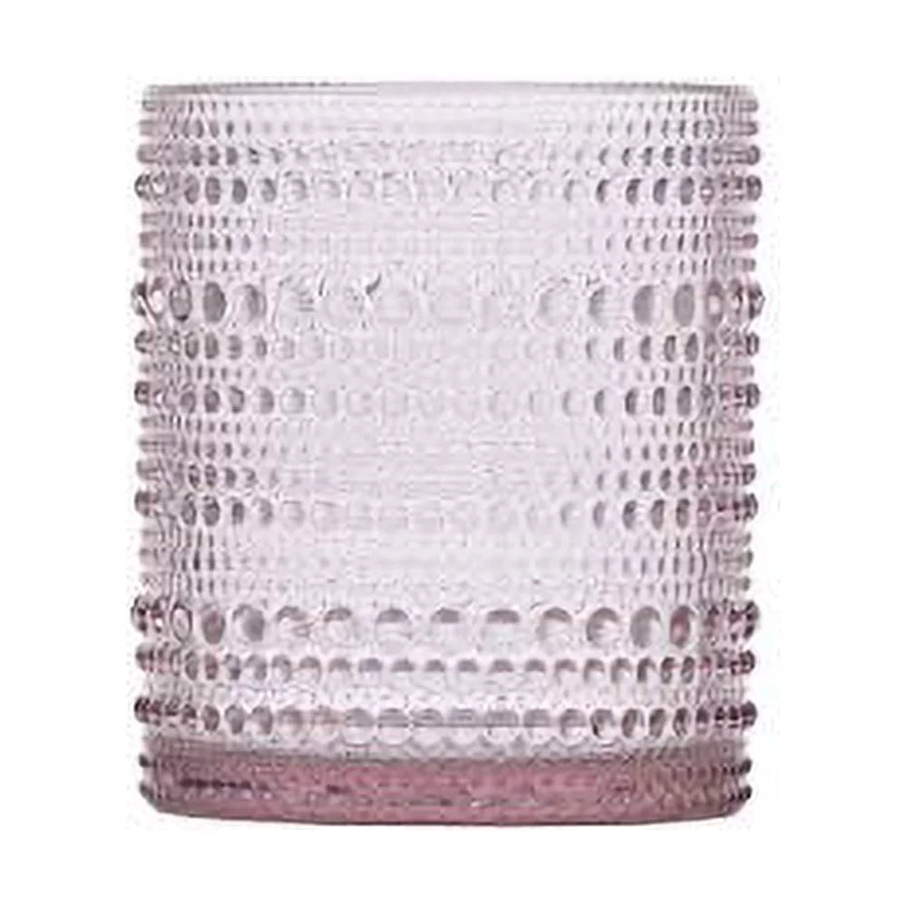Pink 10 Ounce Set of 6 Double Old Fashion Glass H419