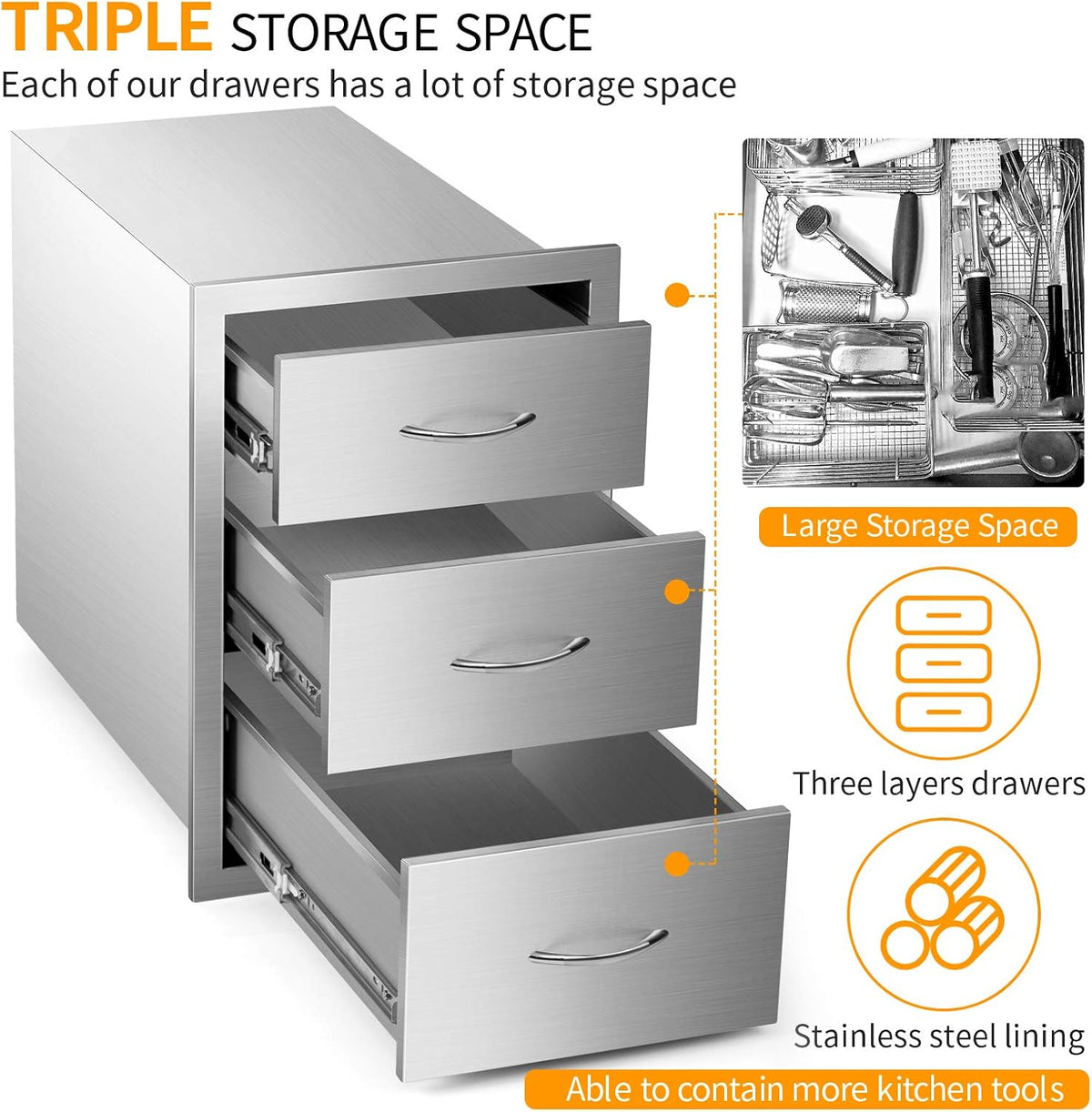 Stainless Steel Outdoor Barbecue Drawers Z6658