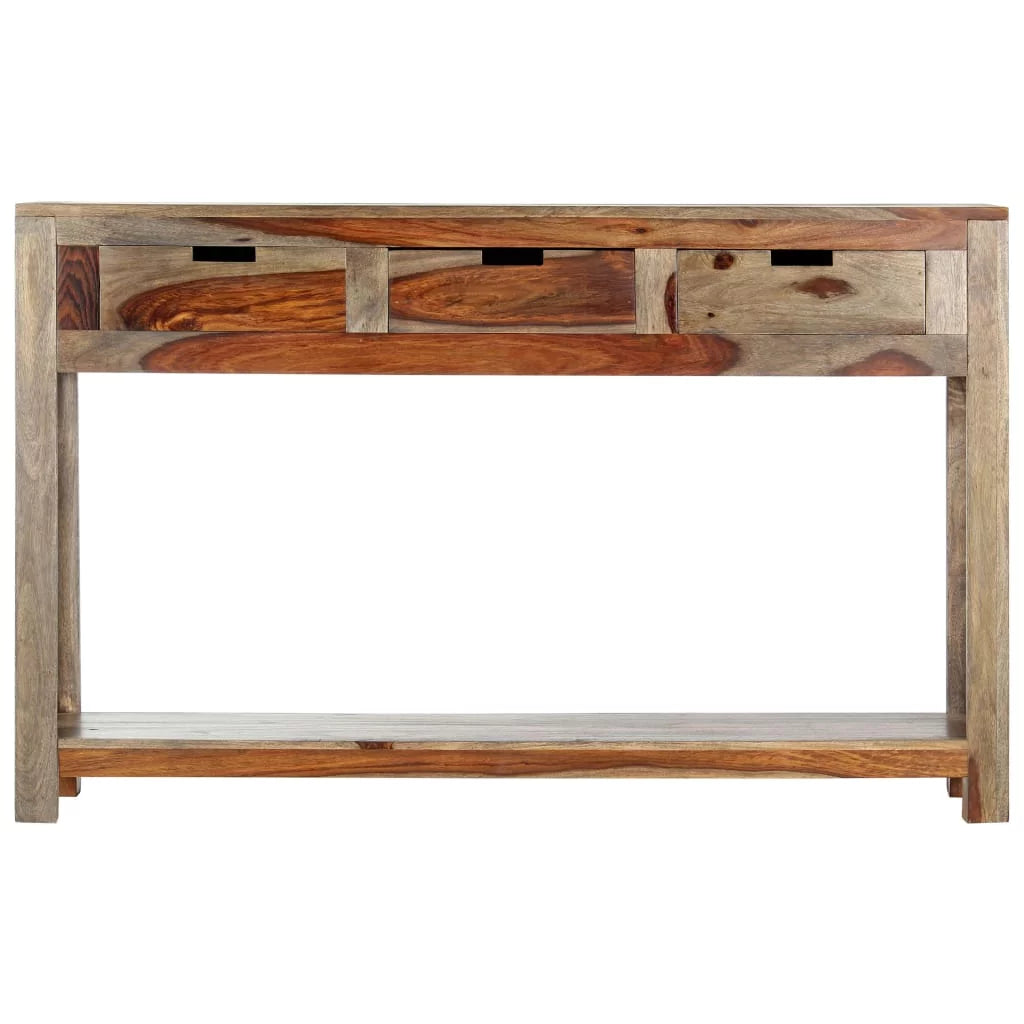 White 3 Drawer Sheesham Wood Console Table Y521