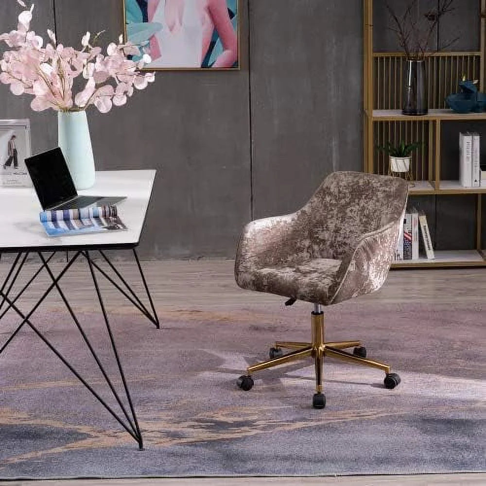 Velvet Fabric Swivel Desk Chair K66026