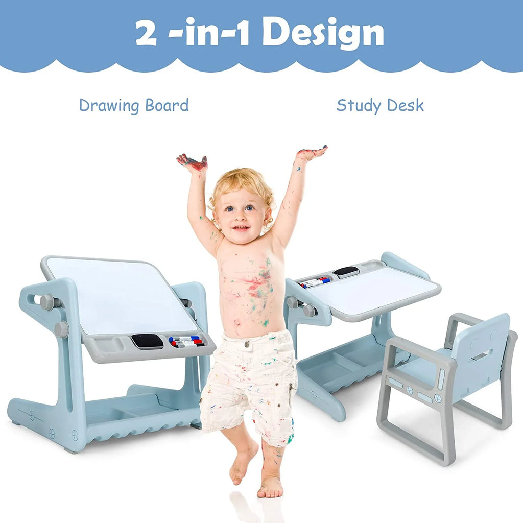 2 in 1 Kids Table & Chair Blue A136807