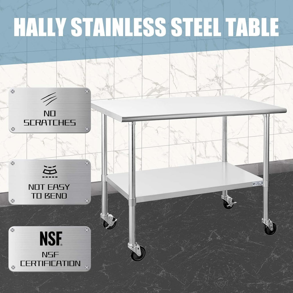 Stainless Steel Table with Caster Wheels Y462382