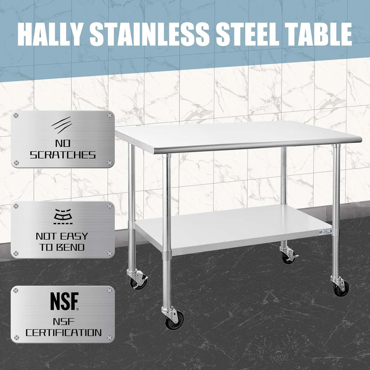 Stainless Steel Table with Caster Wheels Y462382