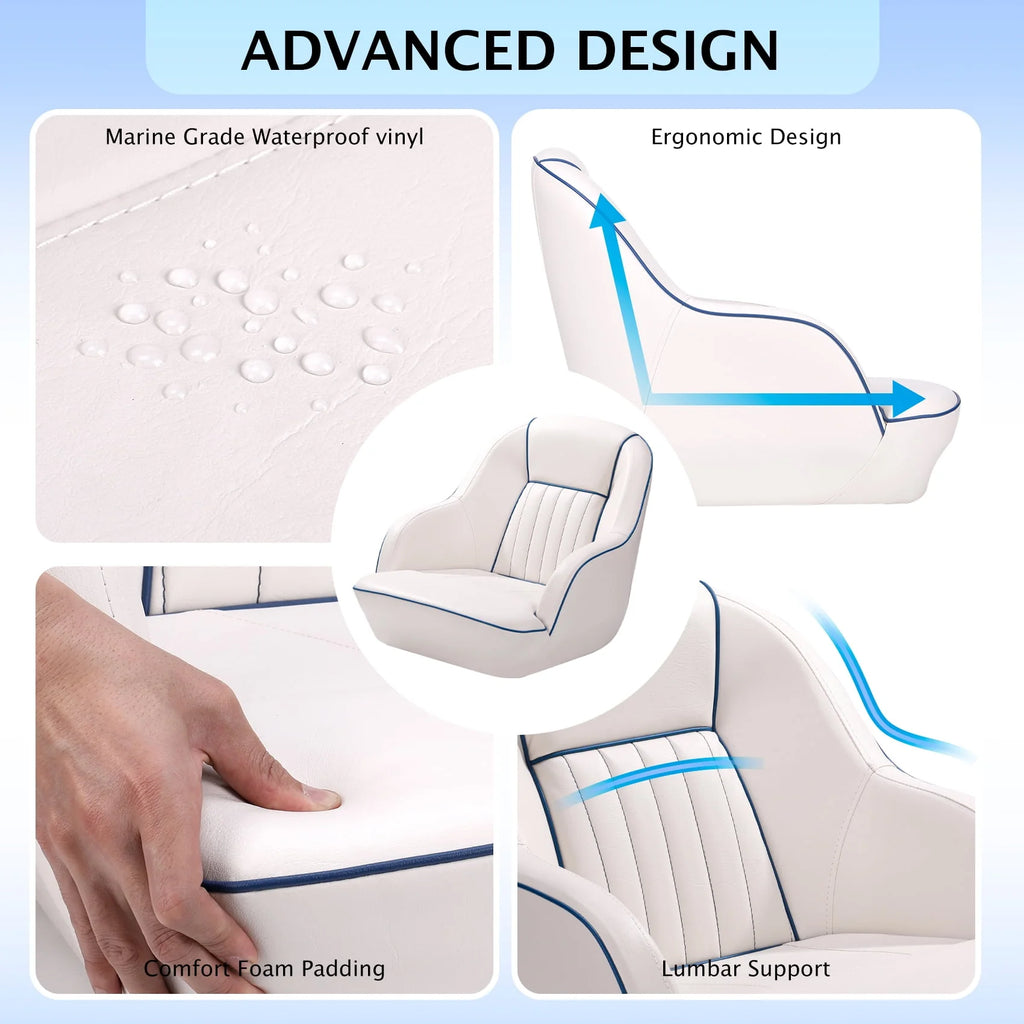 White Navy Blue Boat Seat V147418