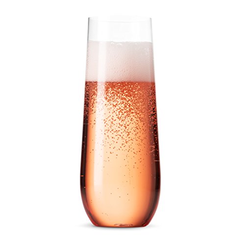 48 Pack 9 Oz Clear Stemless Plastic Champagne Flutes Z834