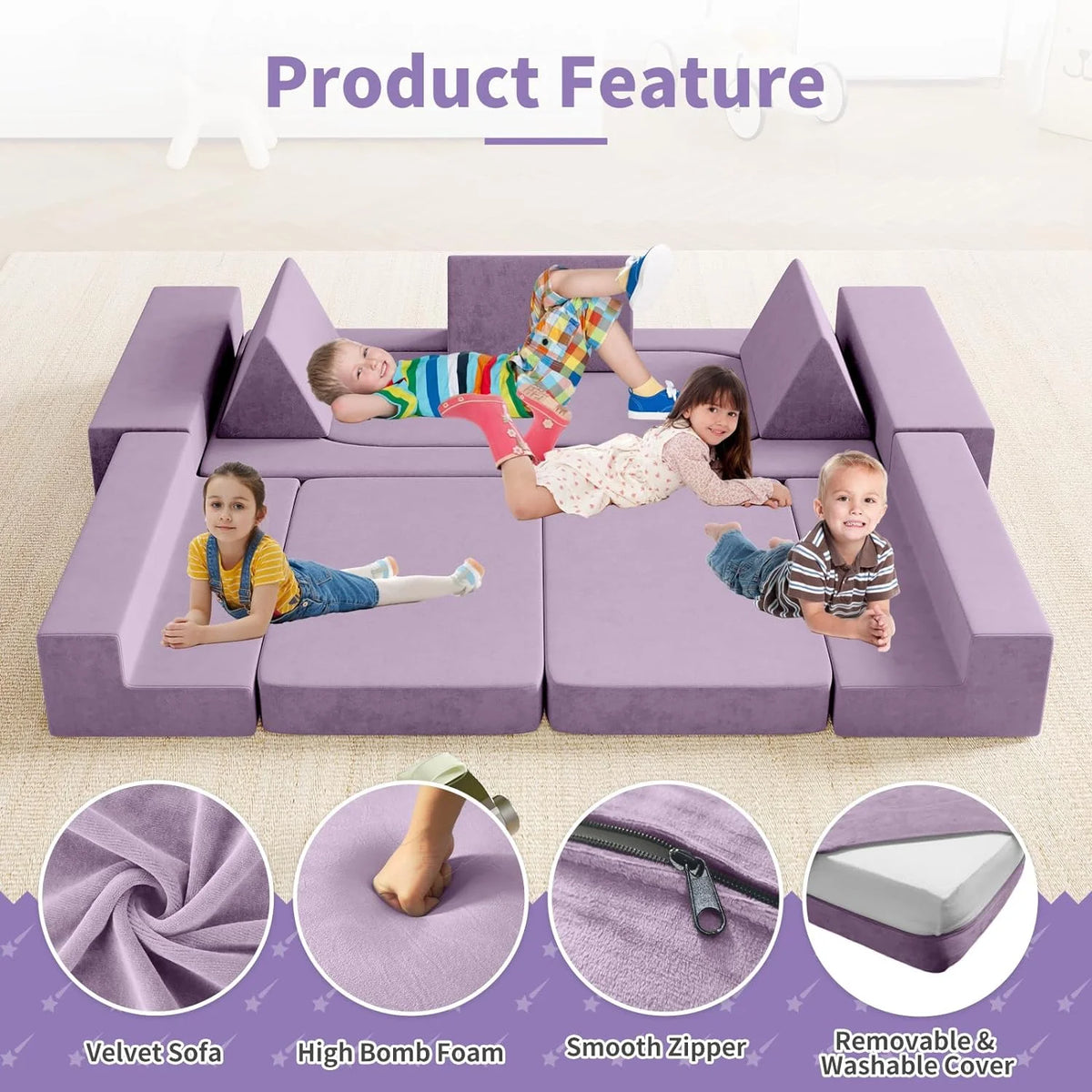 13Pcs Kids Couch Modular Toddler Sofa Z1554