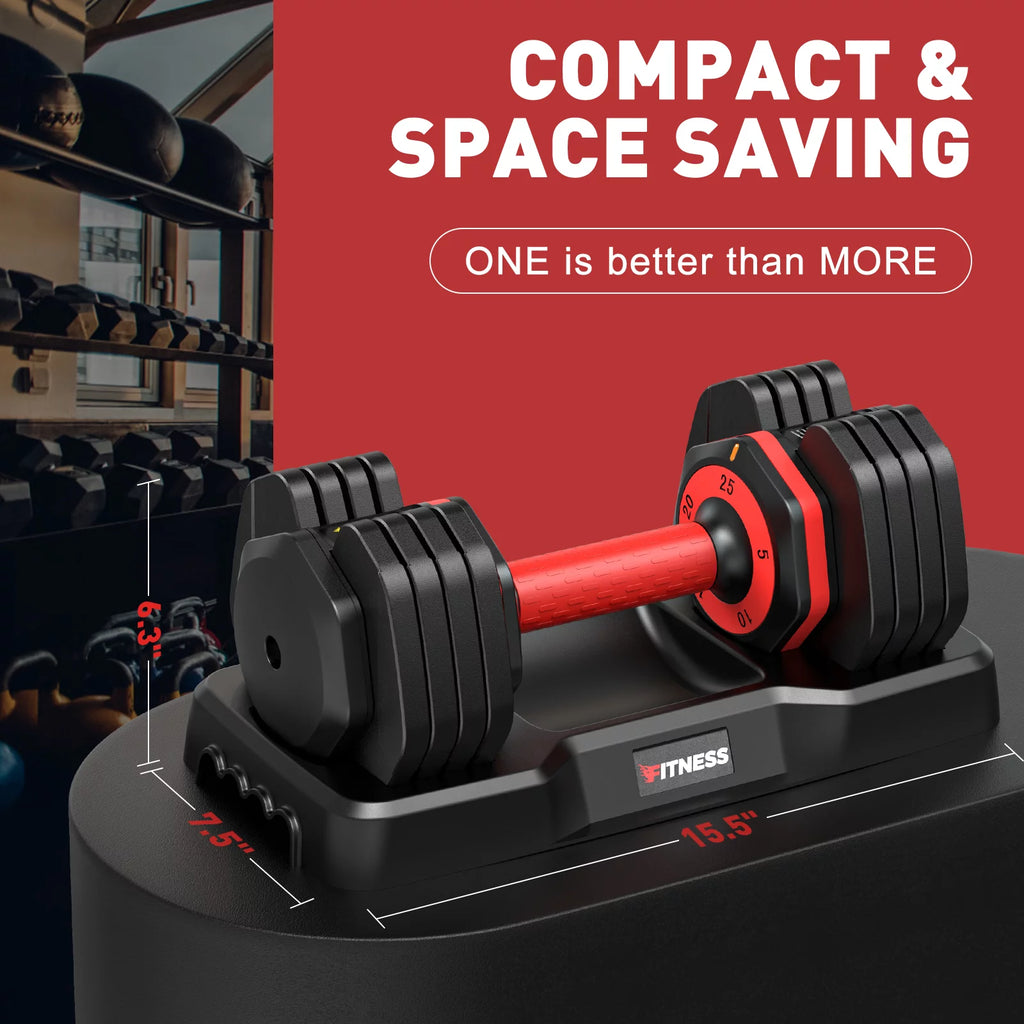 Adjustable Dumbbells Set with Tray, Black K416256