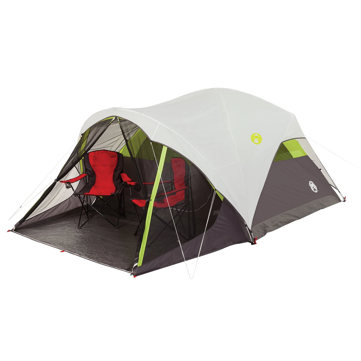 6-Person Dome Camping Tent with Screen Room, Green F352558