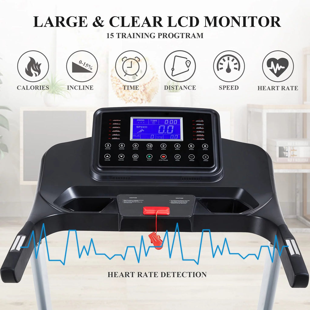 Folding Treadmill with 15% Electric Incline X9123