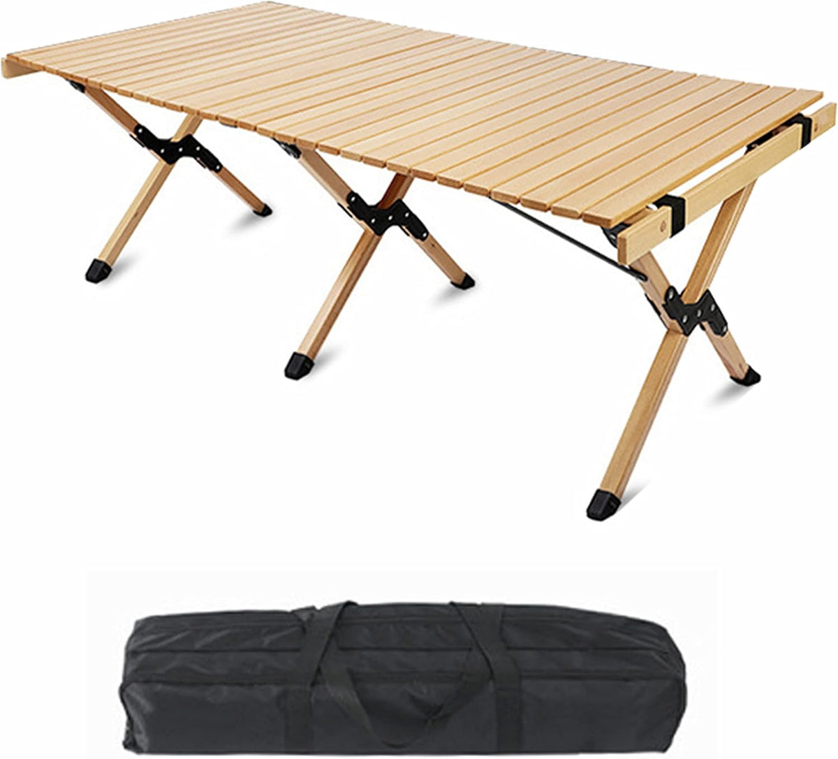 4ft Portable Folding Wood Picnic Table with Carry Bag V839577