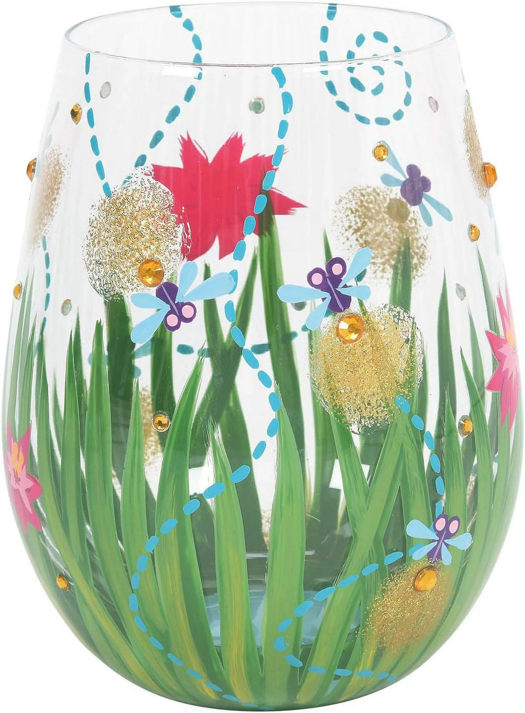Hand-Painted Stemless Wine Glass Q3500