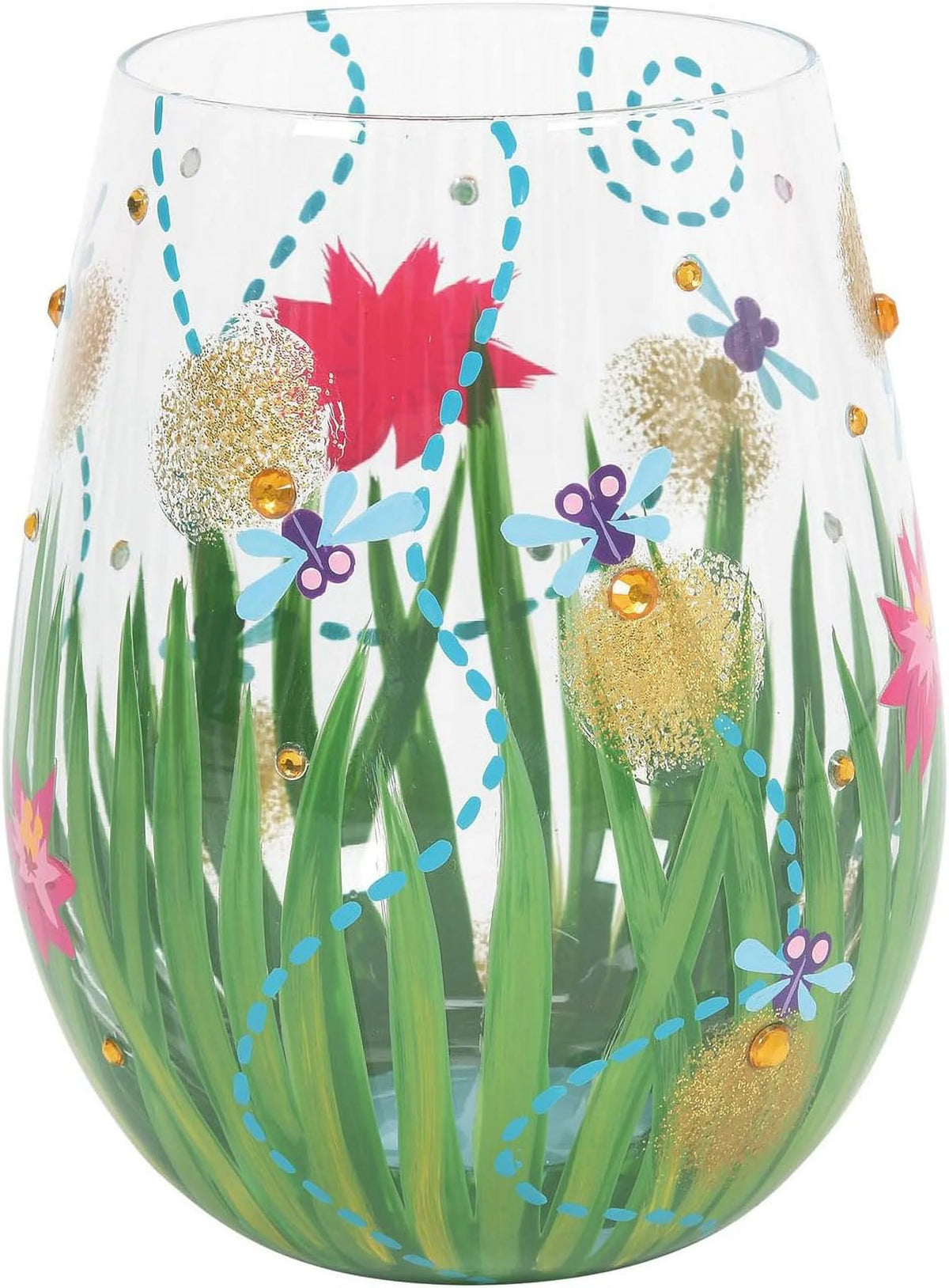 Hand-Painted Stemless Wine Glass Q3500