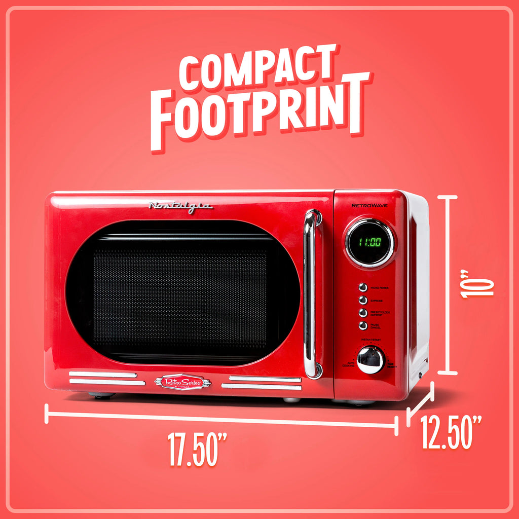 0.7 Cubic Foot 700-Watt Retro Red Countertop Microwave Oven C489