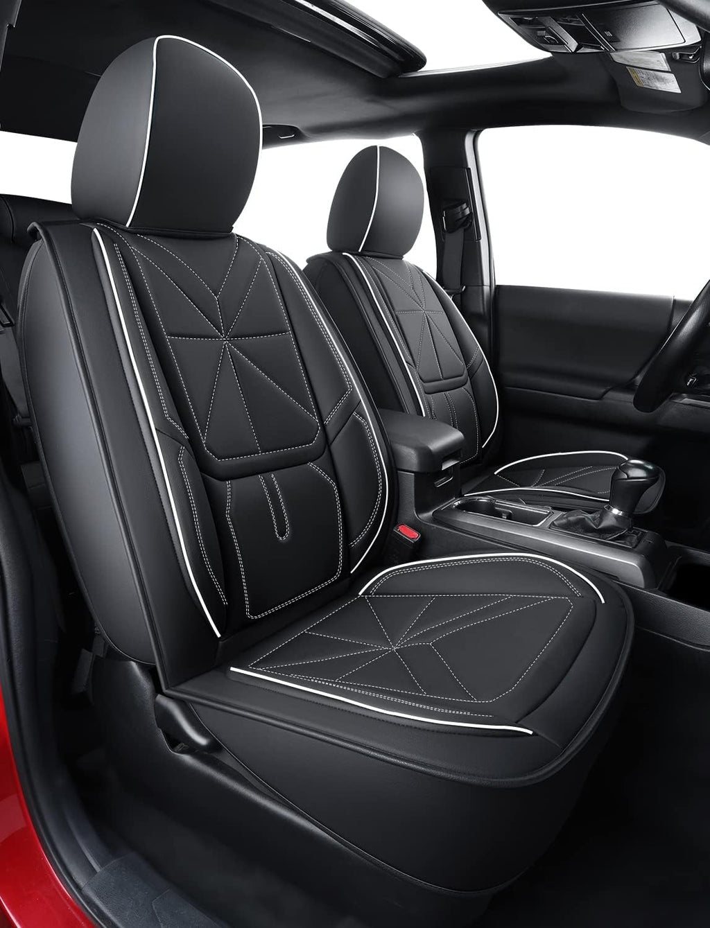 Black Faux Leather Full Set Seat Covers M290624